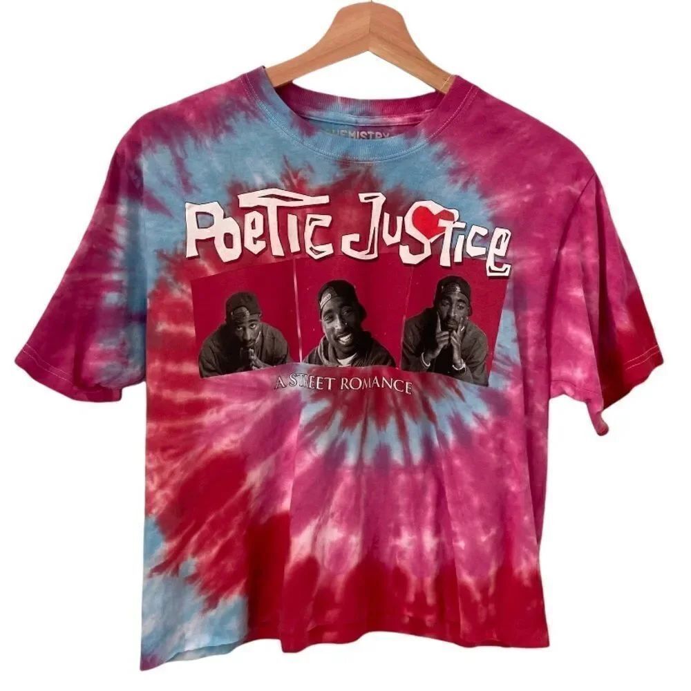 Poetic Justice Tupac Tie Dye Crop Shirt by Chemistry in Size Medium